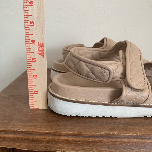 Seychelles New to This Quilted Leather Sandal Nude sz 10 - Picture 13 of 16